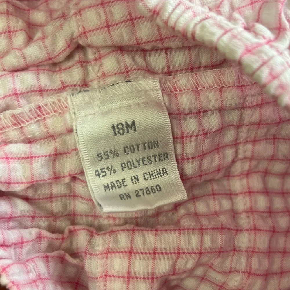 Starting Out Gingham Seersucker Ruffle Top Bloomers Toddler Size 18 Month Pink